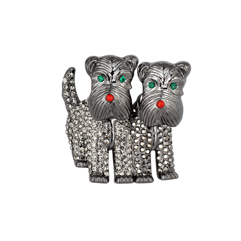 Twin Terrier Brooch