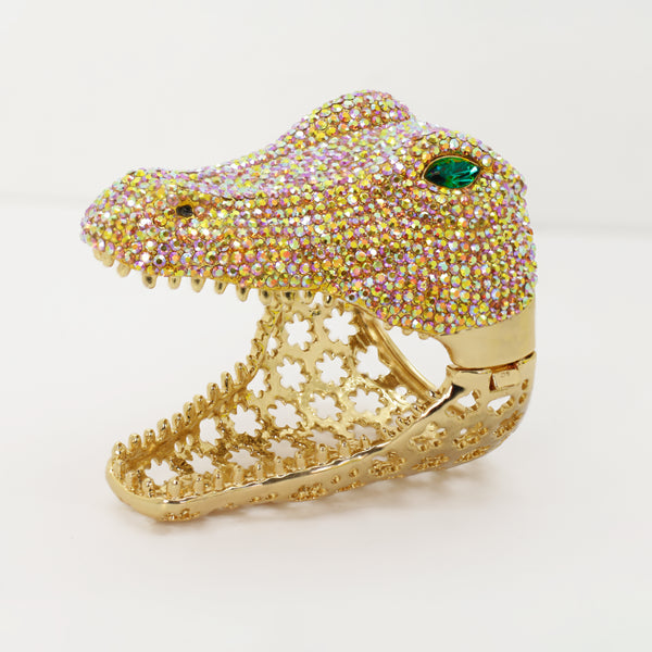 Large Crystal Crocodile Cuff