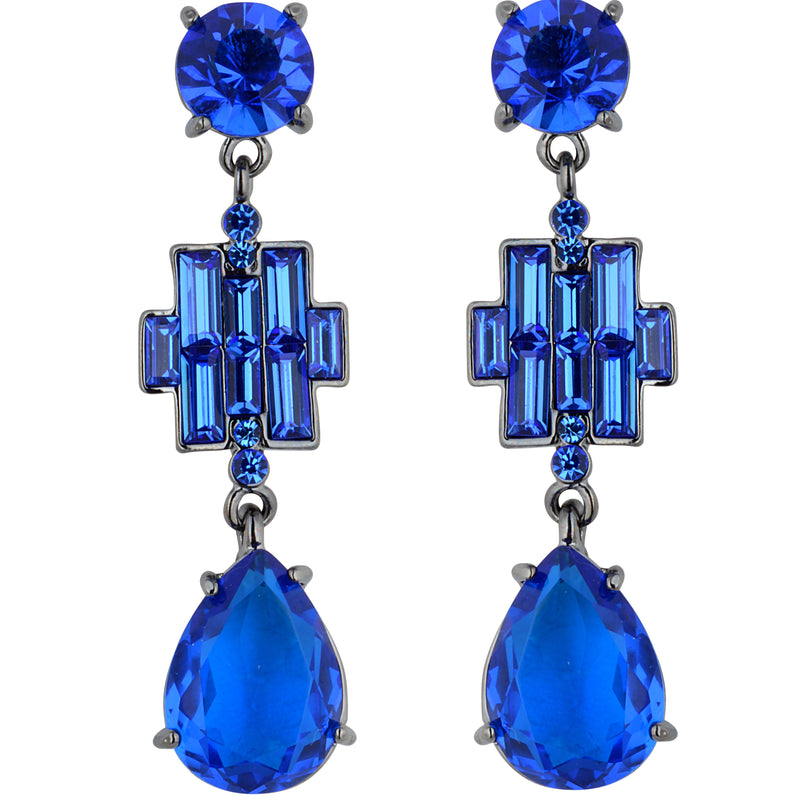 Crystal Art Deco Teardrop Earrings