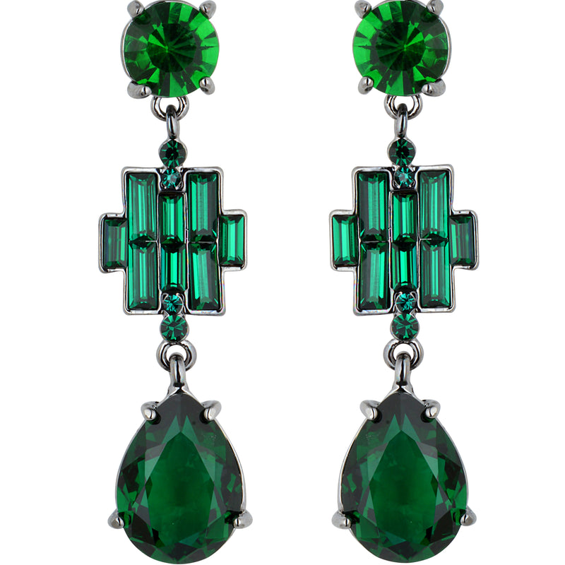 Crystal Art Deco Teardrop Earrings