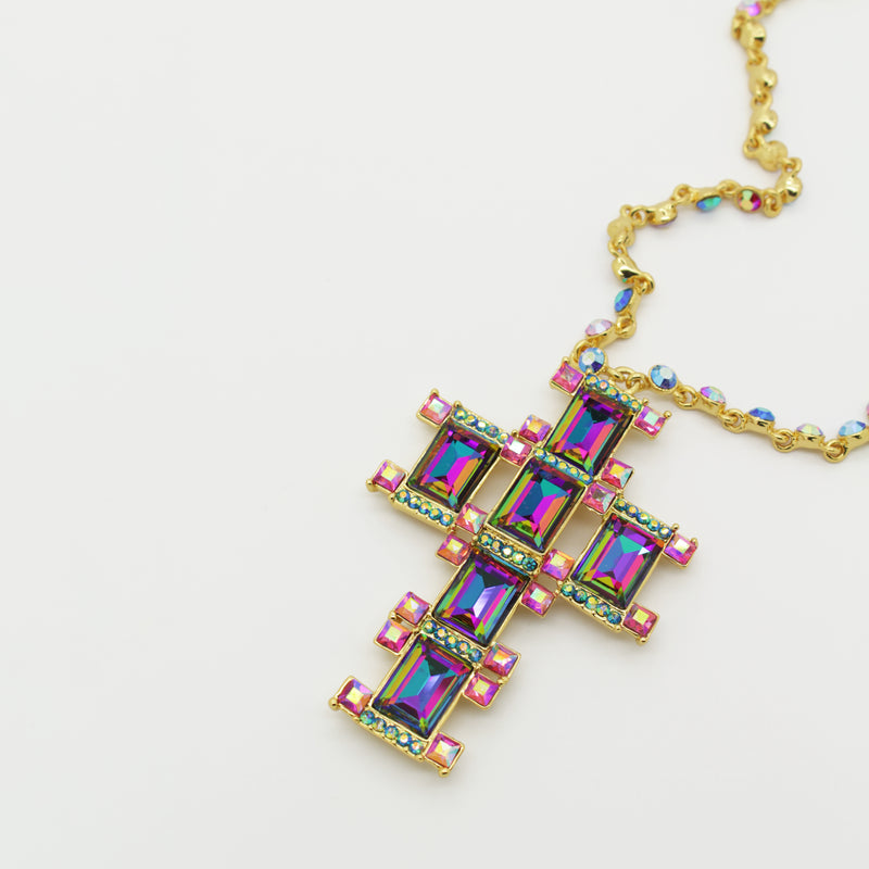 Art Deco Cross Necklace