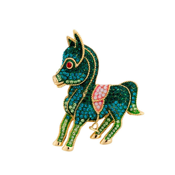 Crystal Pony Brooch