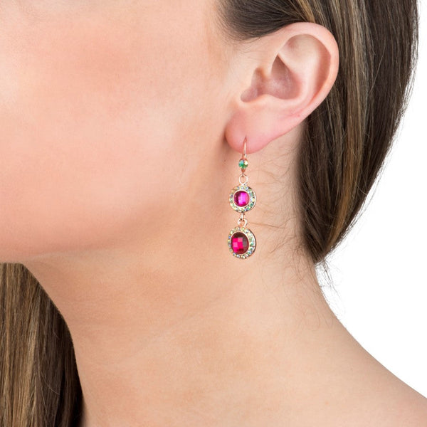 Twin Drop Crystal Earrings