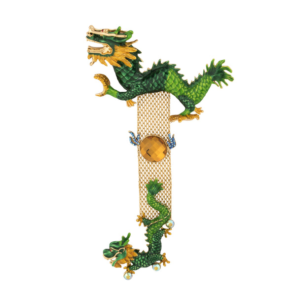 Double Chinese Dragon Brooch