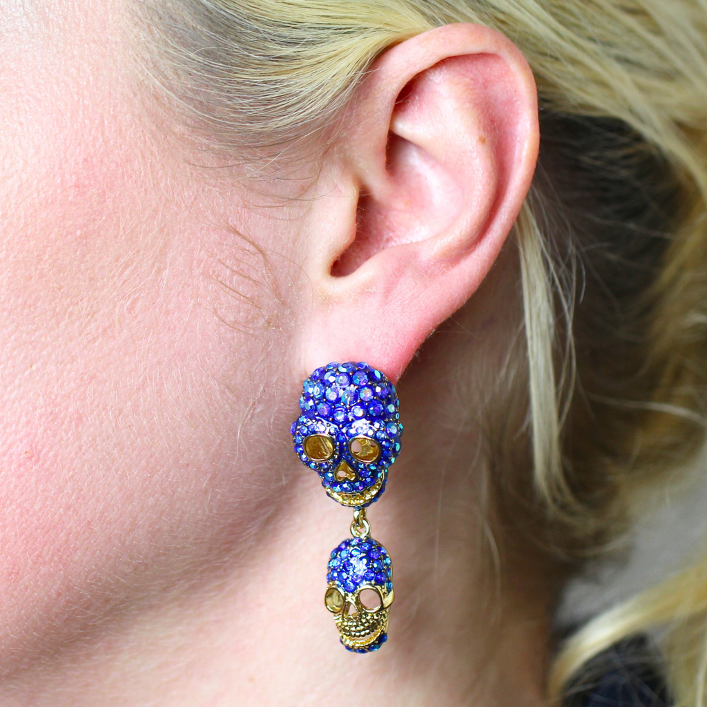 Double Crystal Skull Earrings – Butler & Wilson