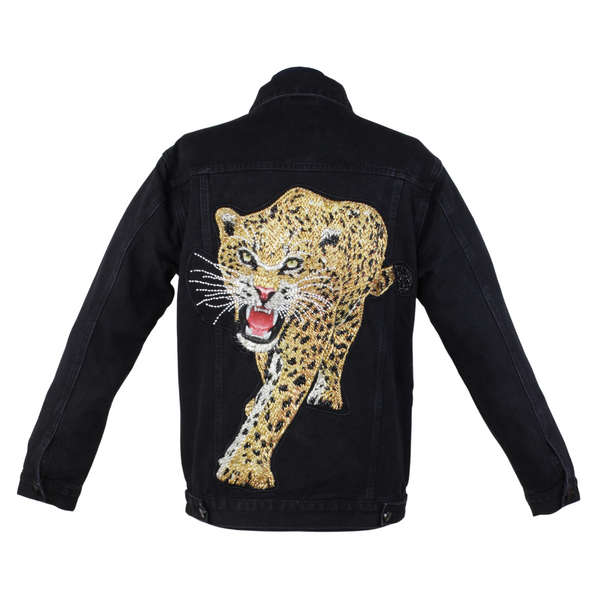 Prowling Leopard Denim Jacket