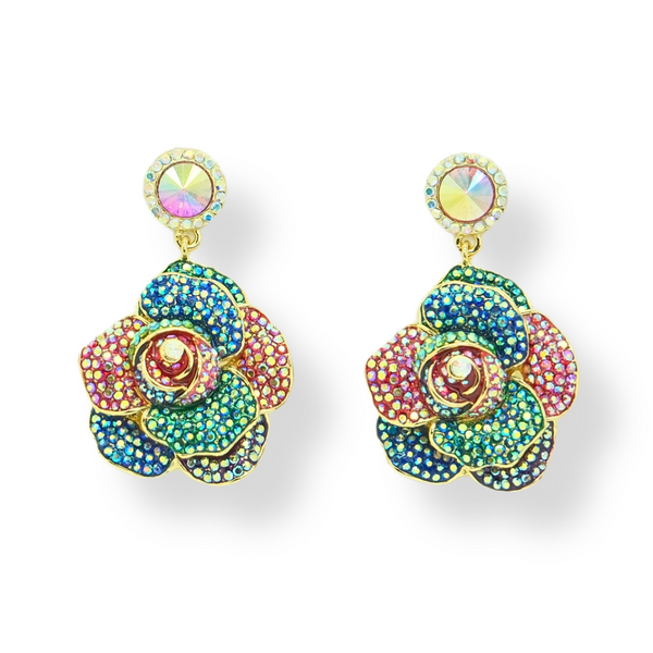 Crystal Rose Earrings