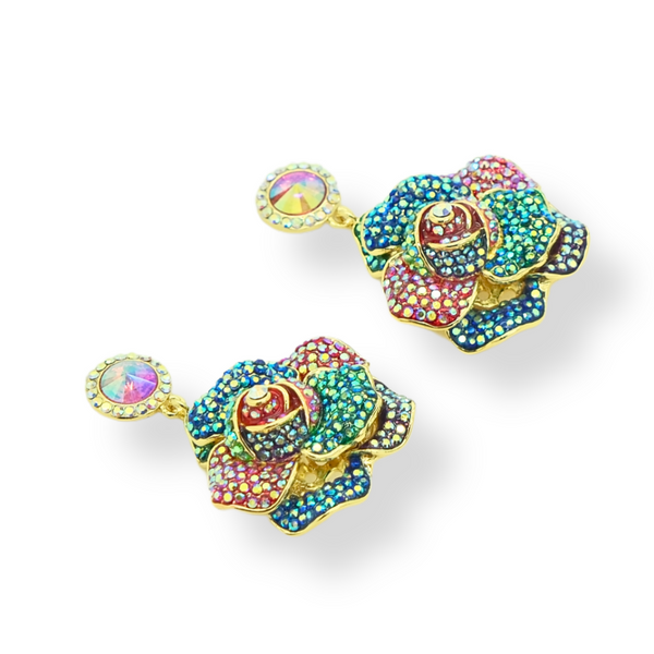 Crystal Rose Earrings