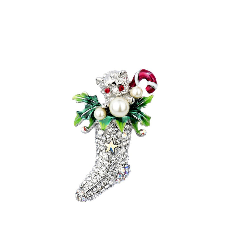 Christmas Kitten Brooch
