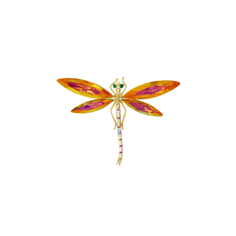 Large Crystal Dragonfly Brooch