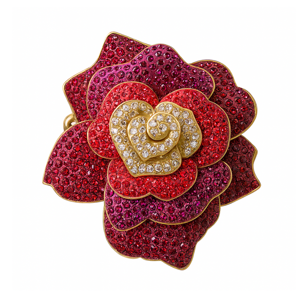Crystal Rose Belt Buckle
