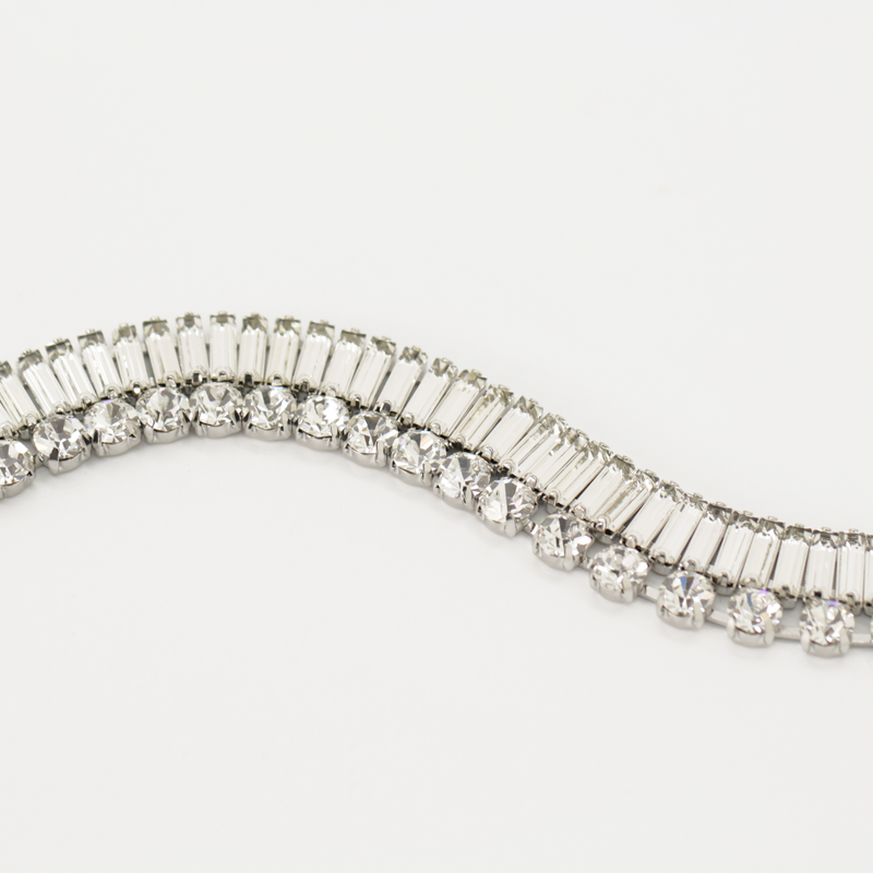 Single Row Baguette Crystal Bracelet