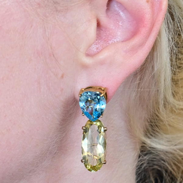 Topaz and Garnet Earrings