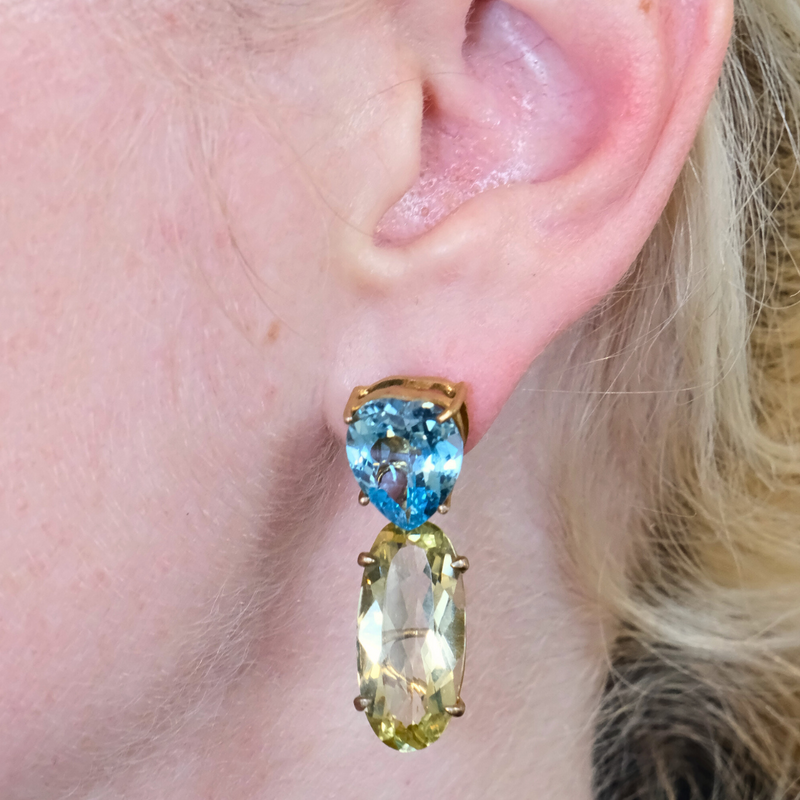 Topaz and Garnet Earrings