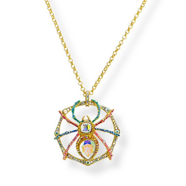 Web Spinning Spider Necklace
