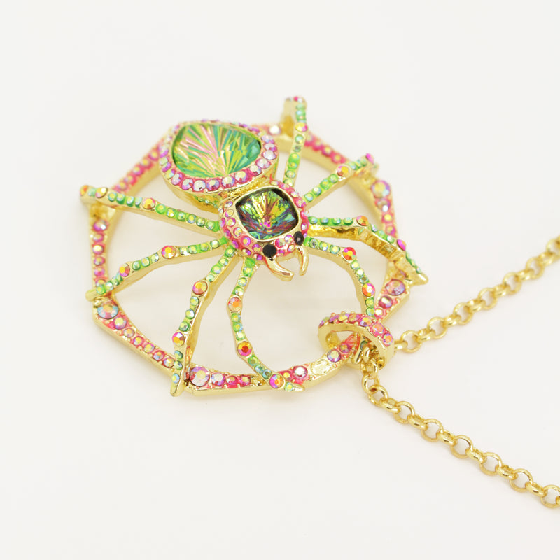 Web Spinning Spider Necklace