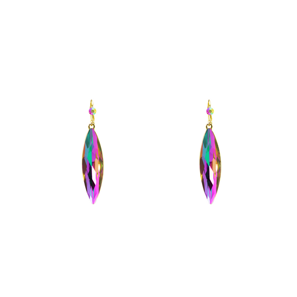 Small Crystal Leaf Earrings