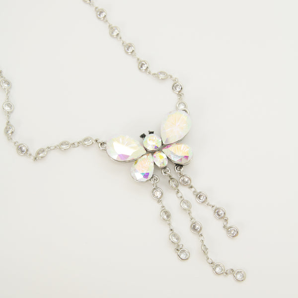 Butterfly and Crystal Shower Necklace