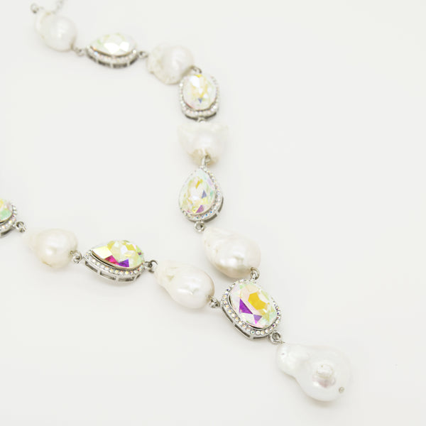 Crystal and Baroque Pearl Necklace