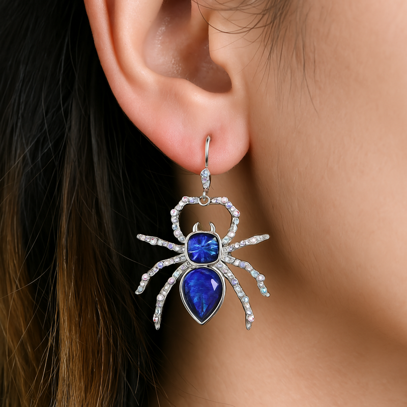 Web Spinning Spider Earrings