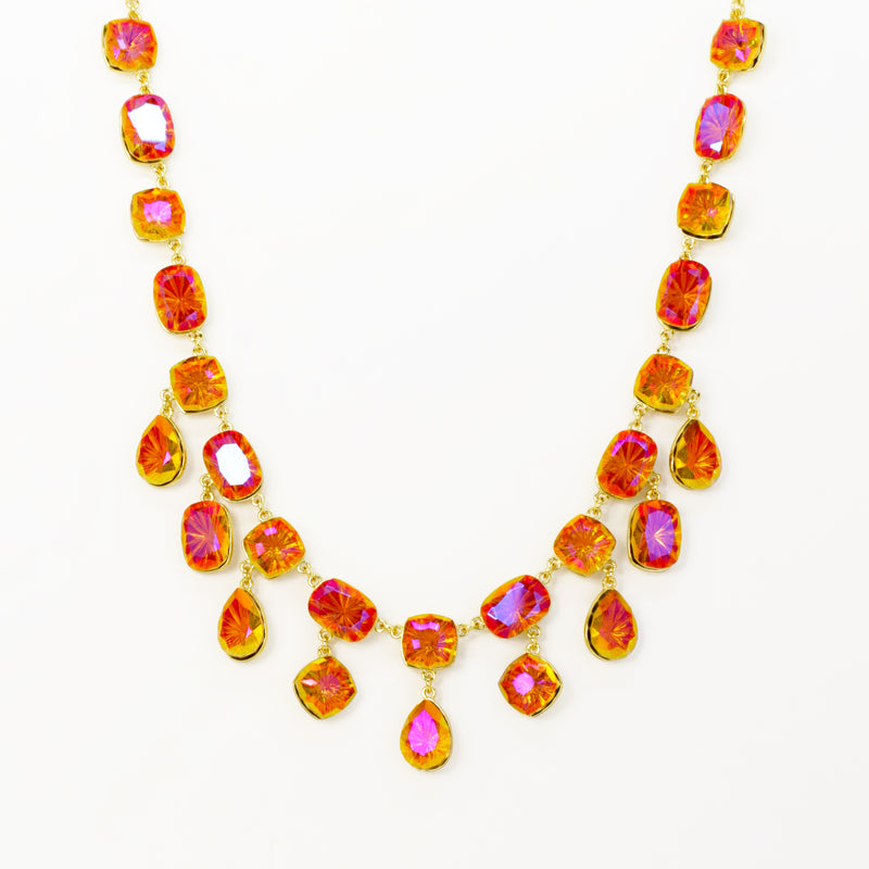 Multi Crystal Drop Necklace