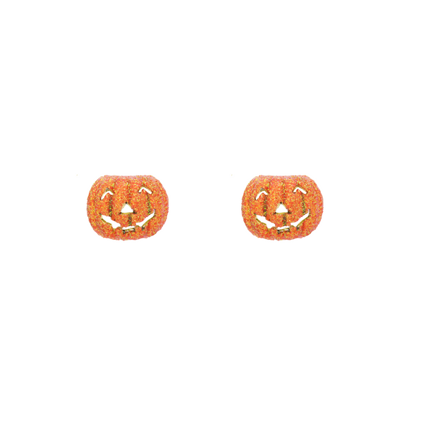 Glitter Pumpkin Stud Earrings