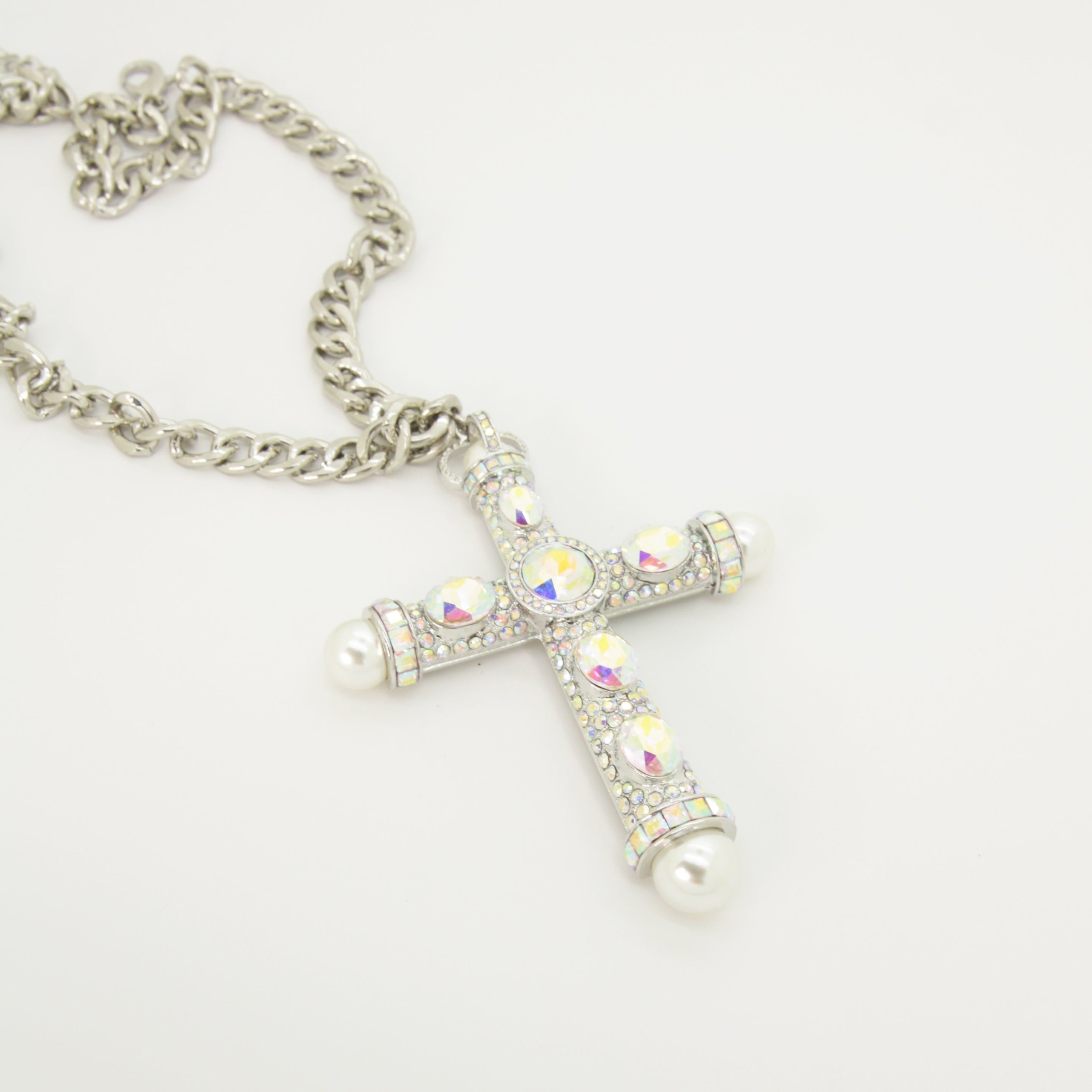 Buy Diamond Cross Necklace, 14K Solid White Gold Diamond Cross Necklace,  Layering Diamond Necklace, Small Cross Pendant, Baptism Gift, Communion  Online in India - Etsy