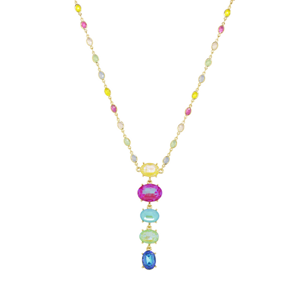 Five Crystal Droplets Necklace