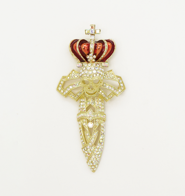 Crown and Cross Brooch