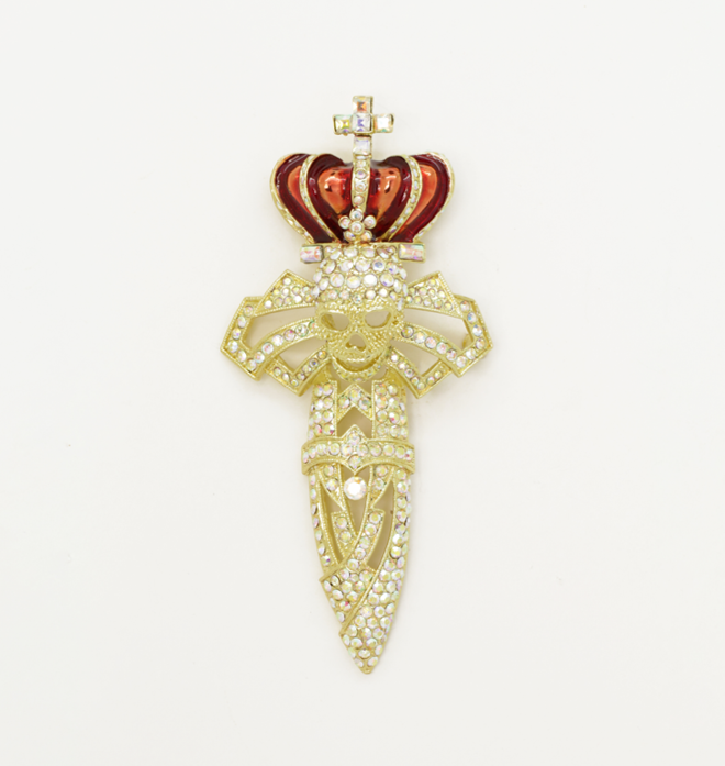 Crown and Cross Brooch