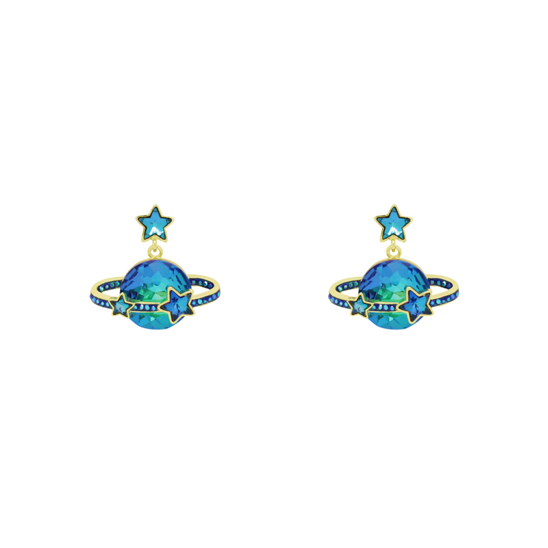 Crystal Stars and Planet Earrings
