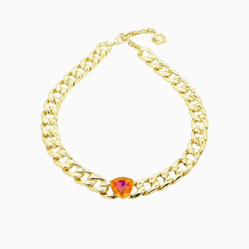 Curb Link Crystal Necklace