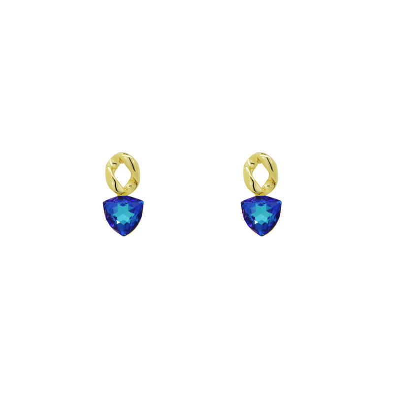 Curb Link Crystal Earrings