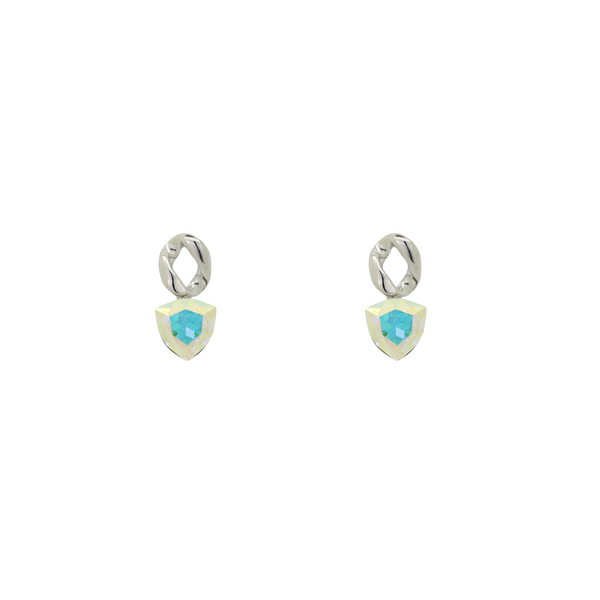 Curb Link Crystal Earrings