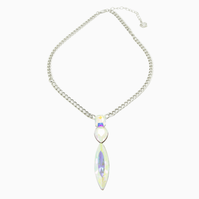 Three Crystal Drop Necklace