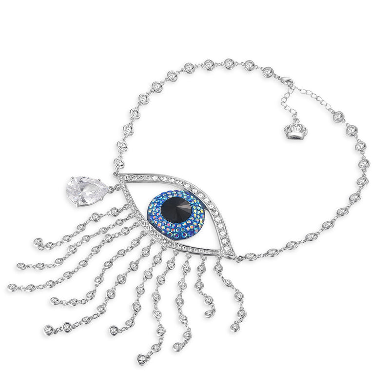 Large Crystal Shower Eye Necklace