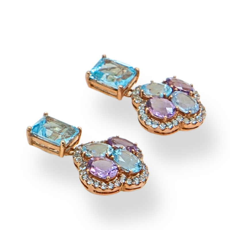 Topaz and Amethyst Earrings