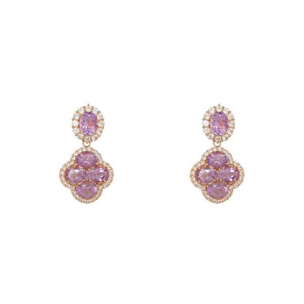 Topaz and Purple Amethyst Earrings