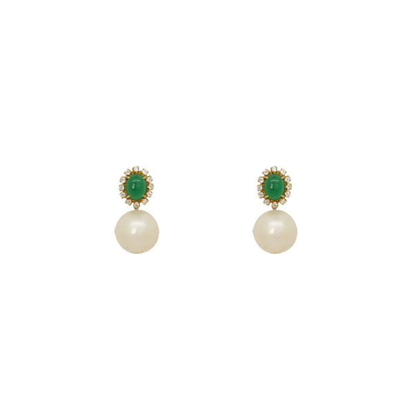 Chalcedony and Topaz Earrings