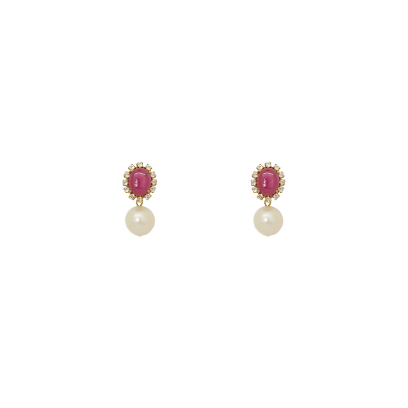 Ruby and Topaz Earrings