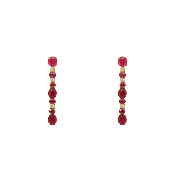 Ruby and Zircon Earrings