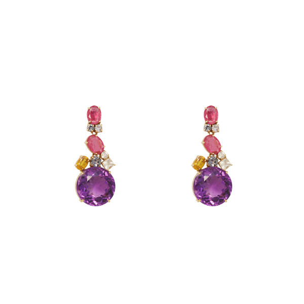 Sapphire and Spinel Earrings