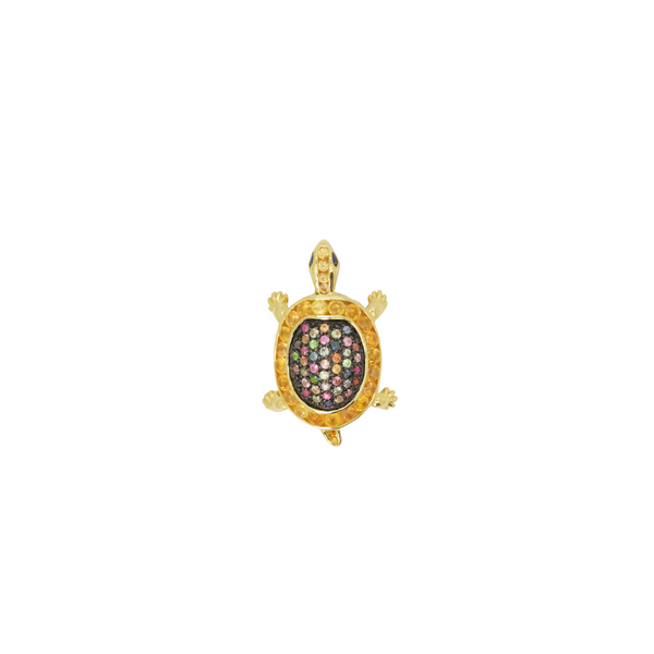 Yellow Sapphire Turtle Brooch