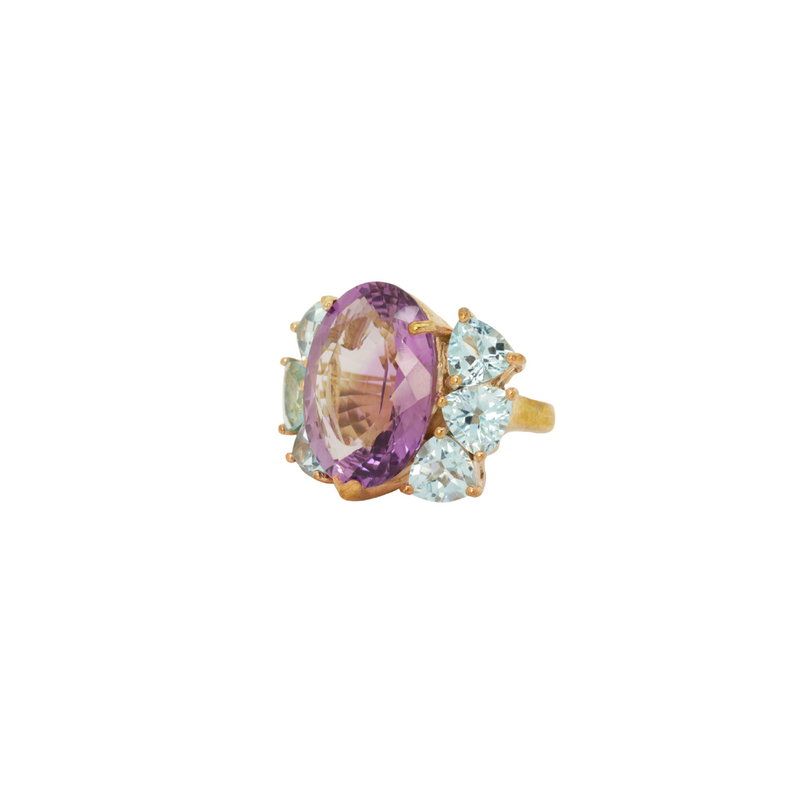 3.00 Carat (Ctw) Amethyst, Citrine and Blue Topaz Ring in Sterling Silver -  Walmart.com
