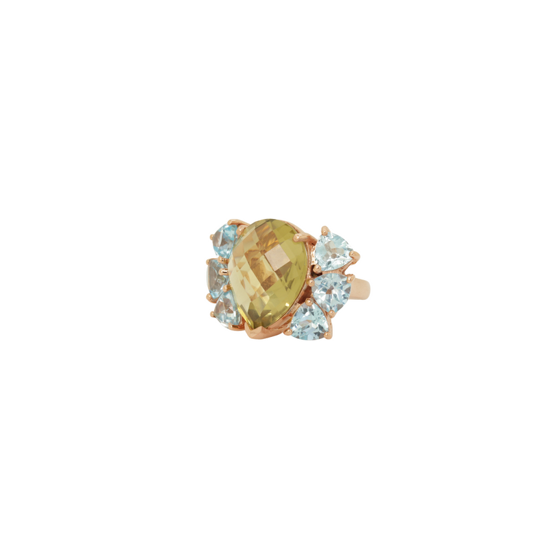 Quartz and Topaz Ring