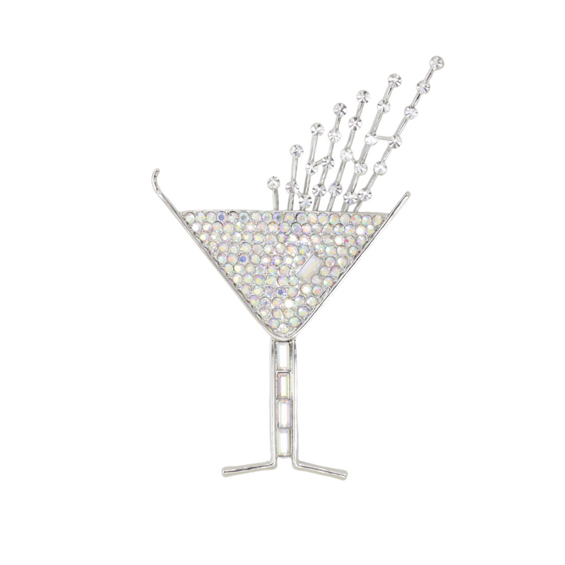 Elegant Champagne Glass Brooch