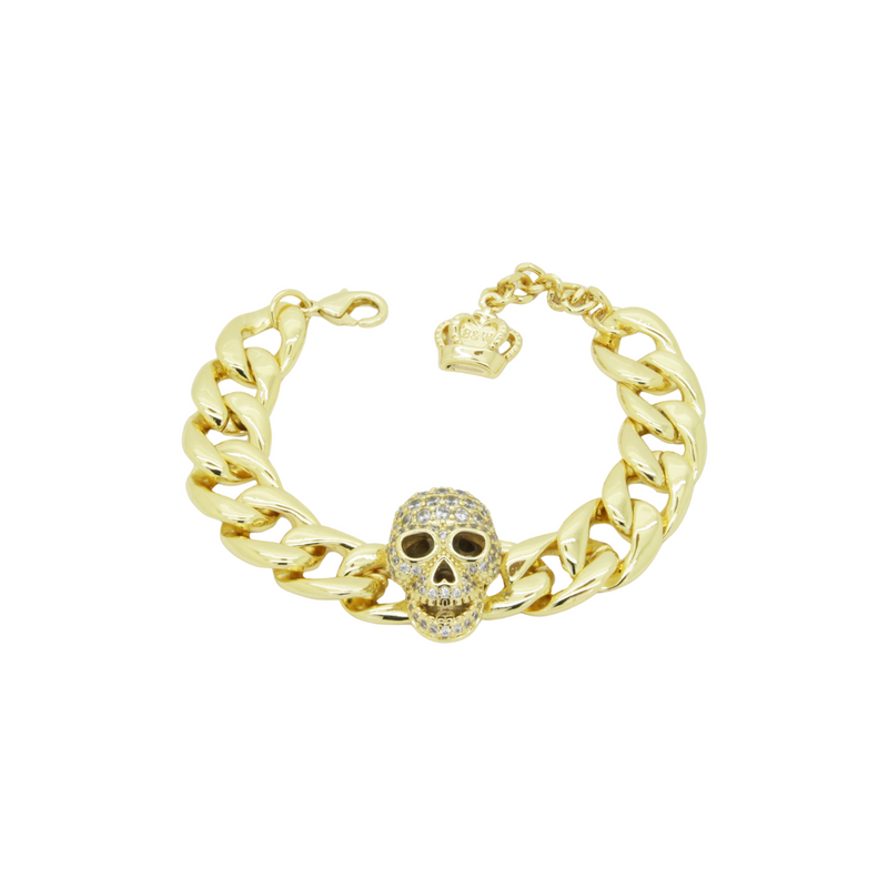 Curb Chain Skull Bracelet