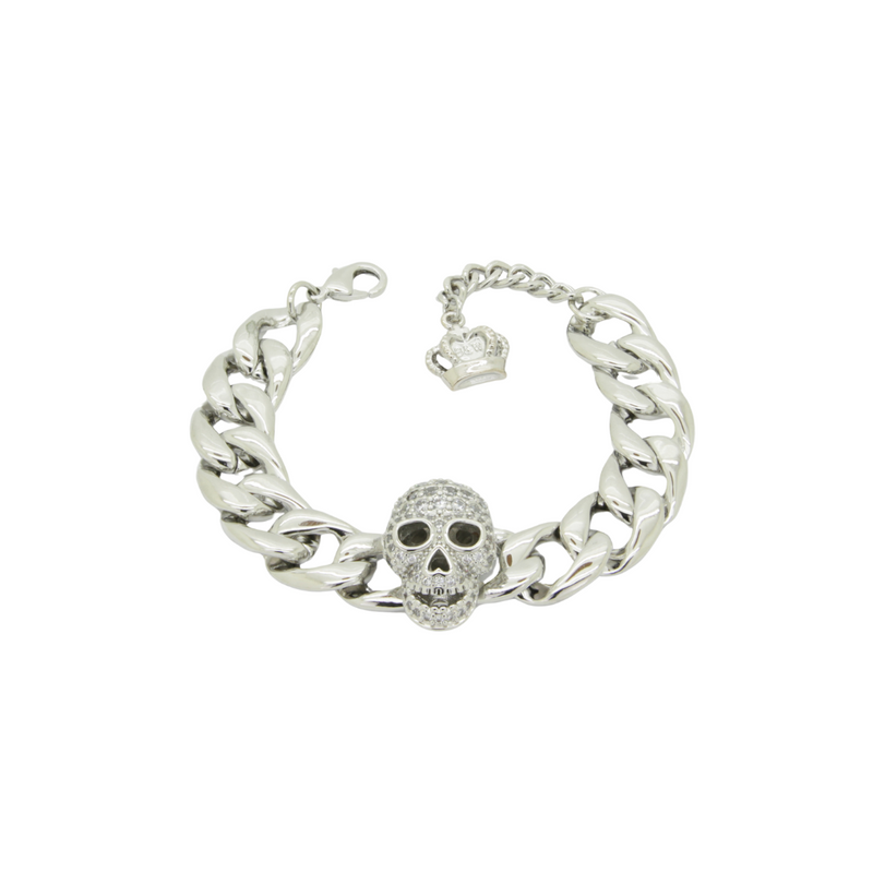 Curb Chain Skull Bracelet