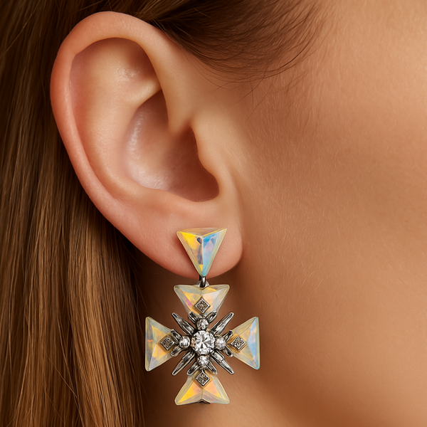 Crystal Medal Earrings