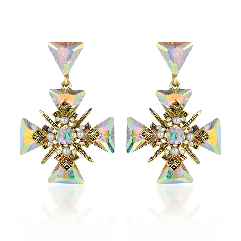 Crystal Medal Earrings